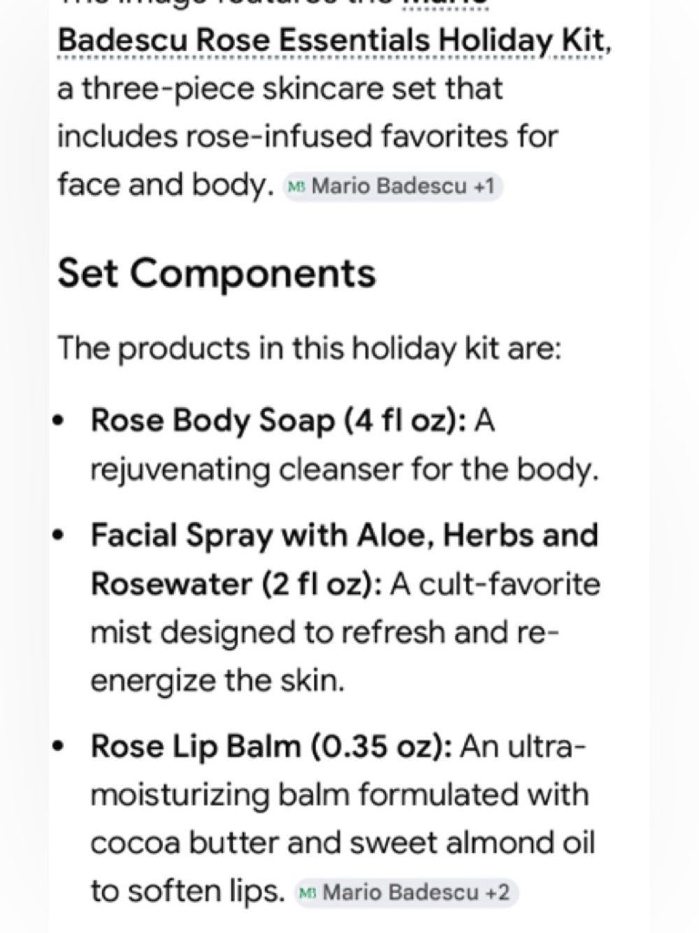 MARIO BADESCU (3) piece Rose Essentials skin Care set NIB (unopened) - Picture 4 of 10